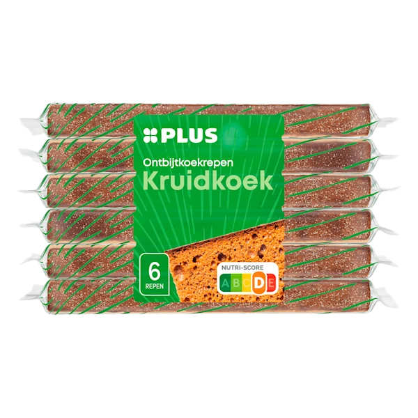 PLUS Ontbijtkoekrepen Kruidkoek 6 pack