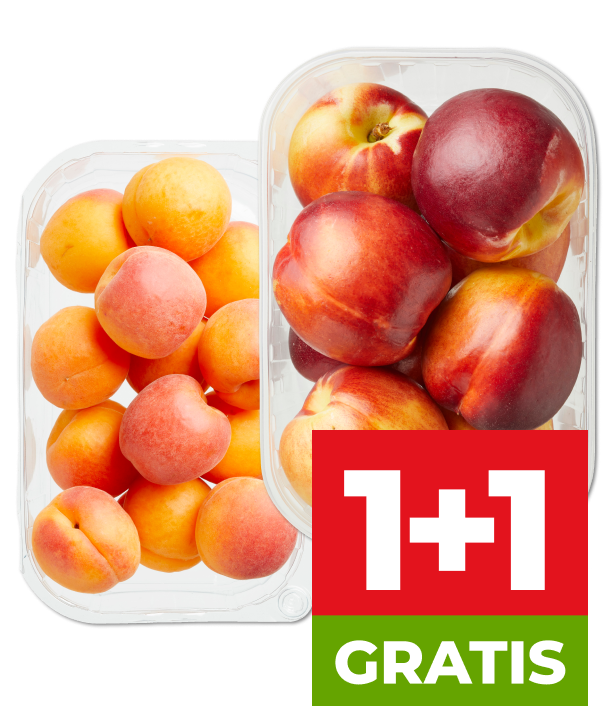 Nectarine en perzik met 1+1 GRATIS.