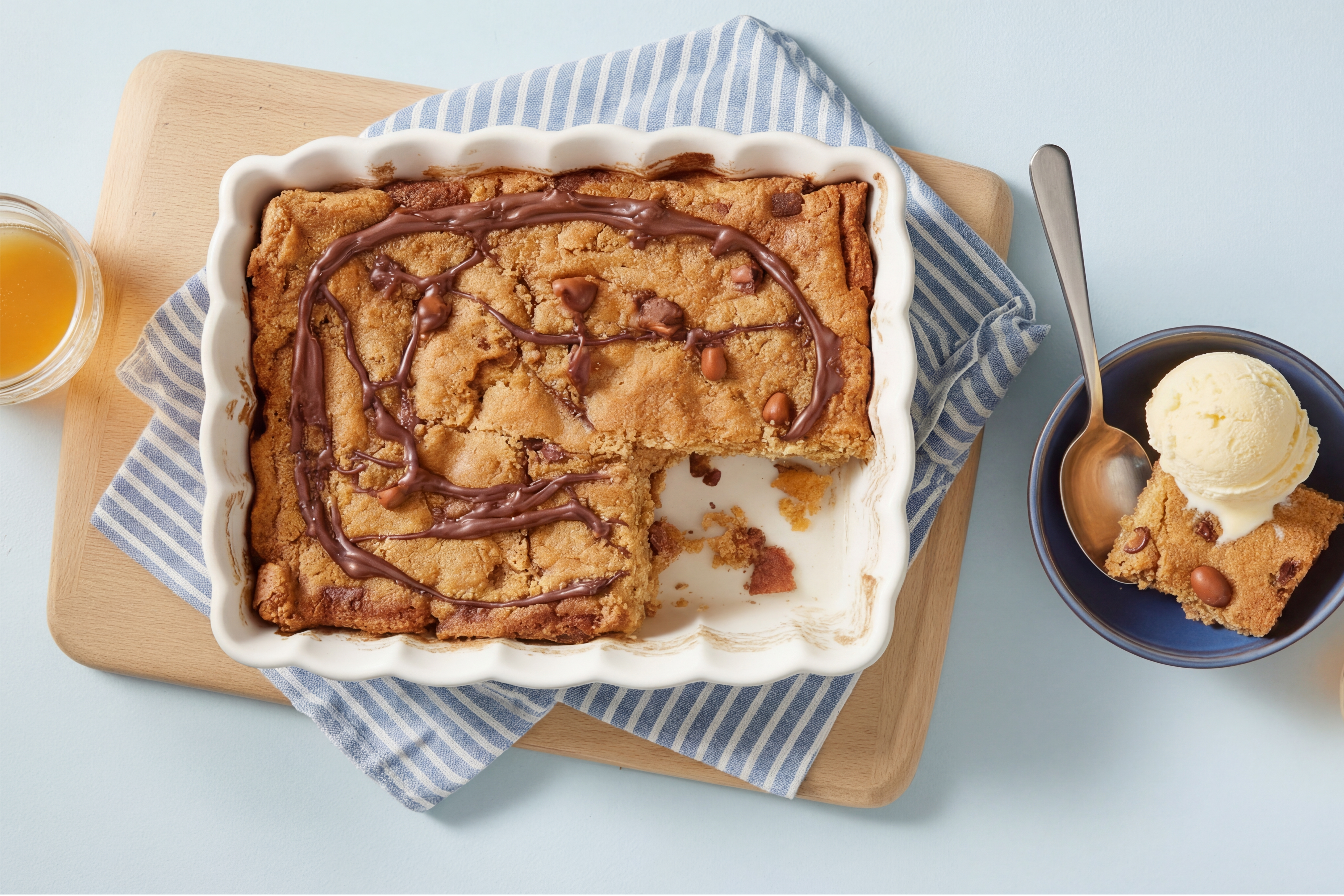 Twix blondies met chocolade