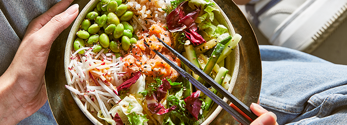  PLUS Poké bowl teriyaki.