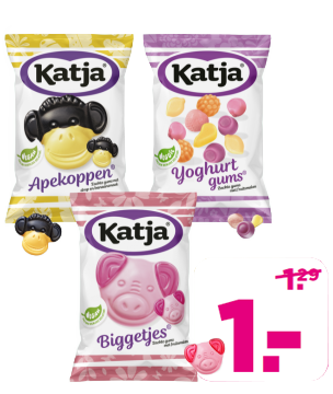 Katja snoep 1 euro.