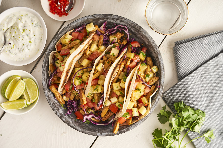 Vegetarische taco’s met pittige ananassalsa