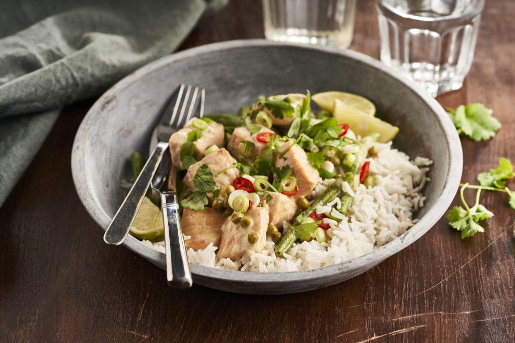 Thaise groene curry met zalm