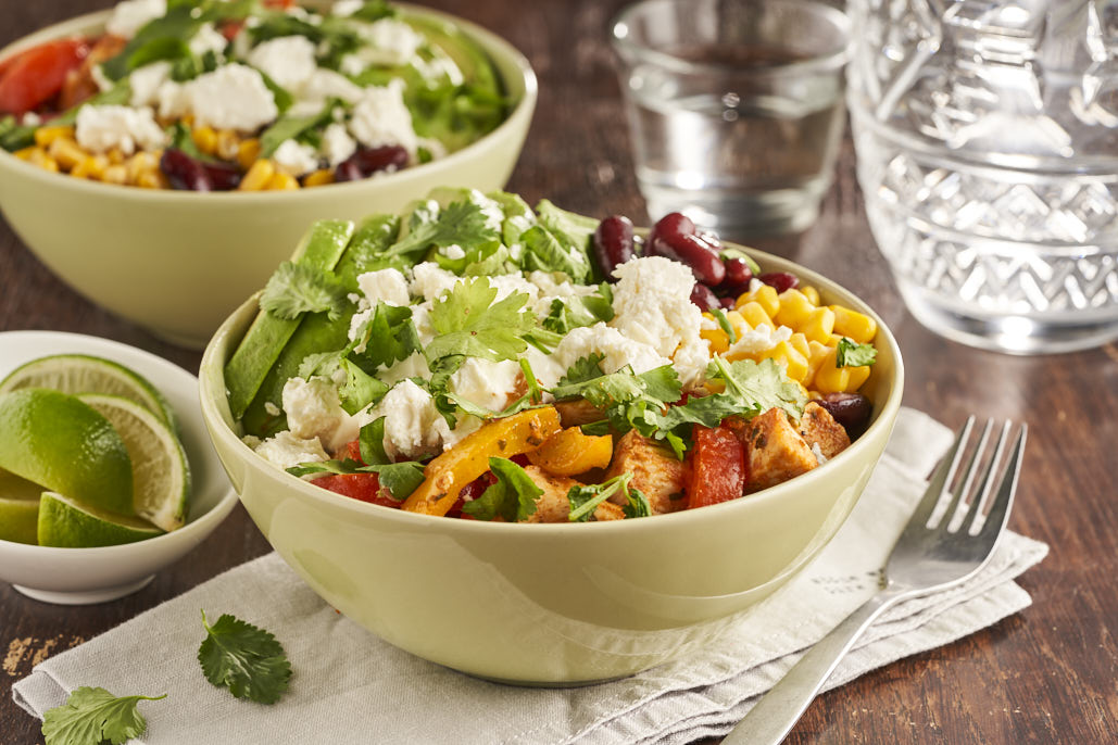 Fajita bowls met Mexicaanse kip en feta