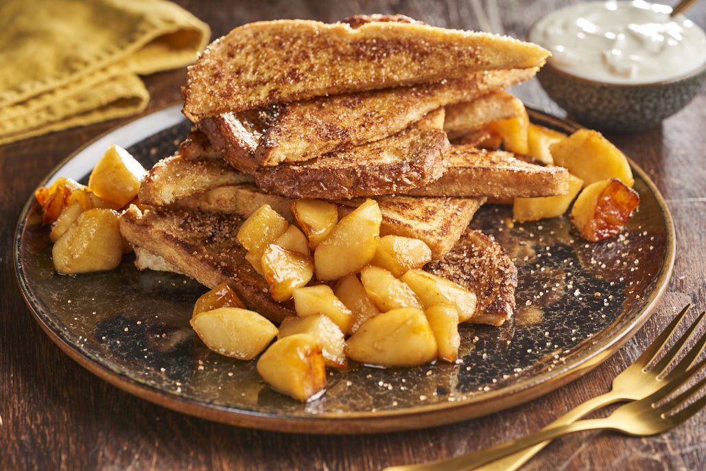 Wentelteefjes met gebakken appel