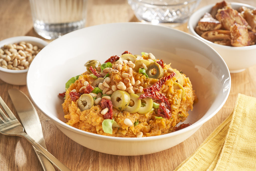 Italiaanse andijviestamppot met zoete aardappel 