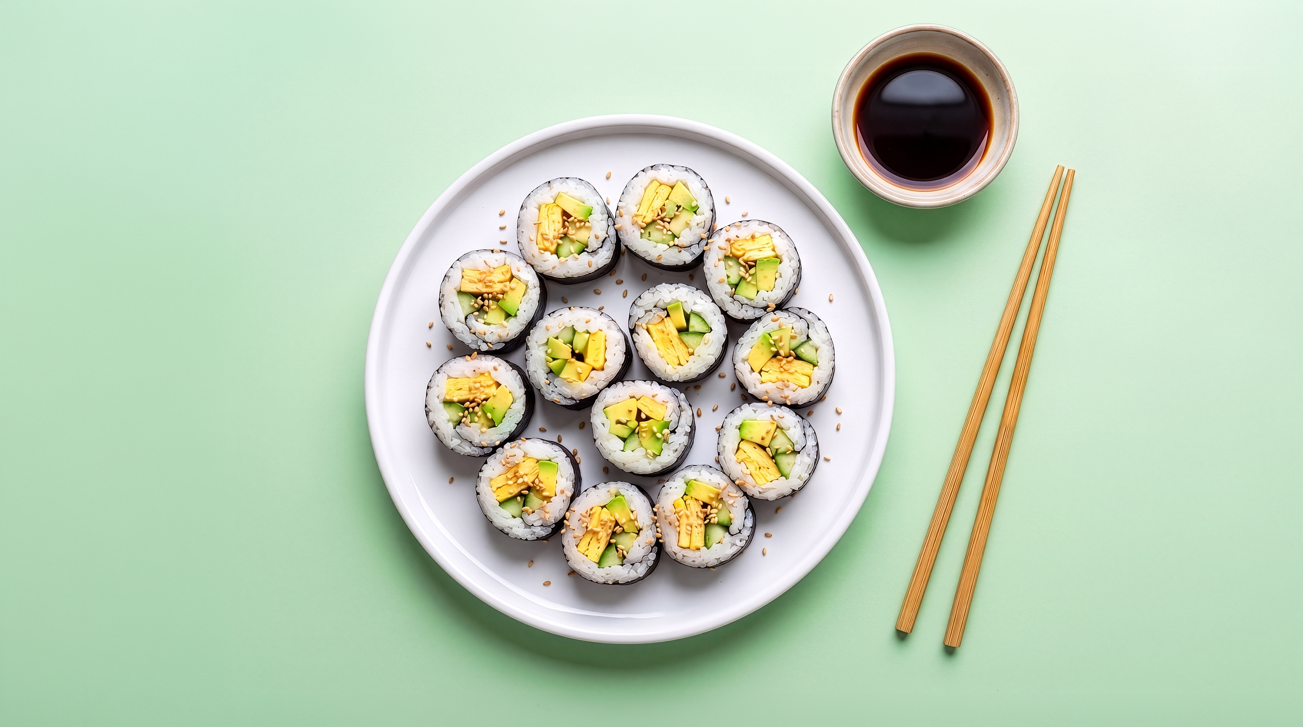 Avocado sushi met ei