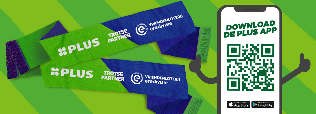 Eredivisie voetballen met telefoon met "Download de app".