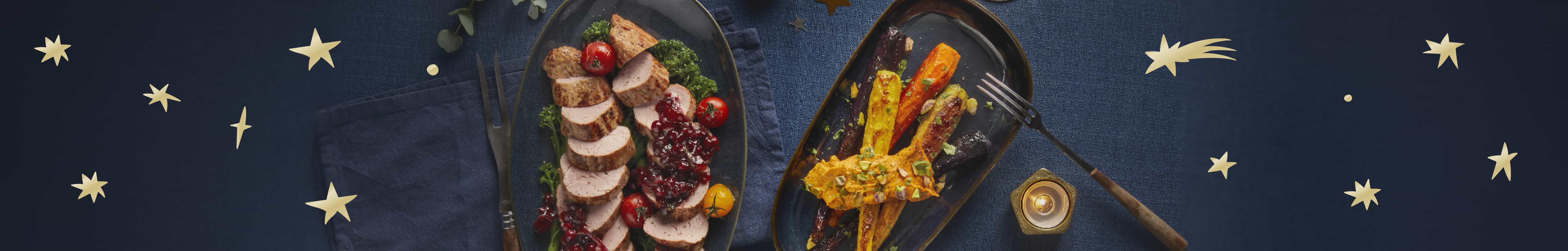 Varkenshaas met cranberrystoofpeersaus en kruidenrijst
