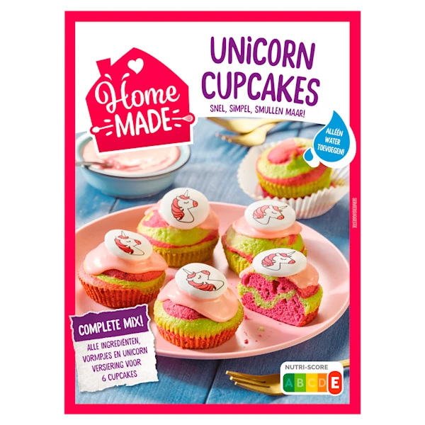 Homemade Unicorn cupcake bakmix