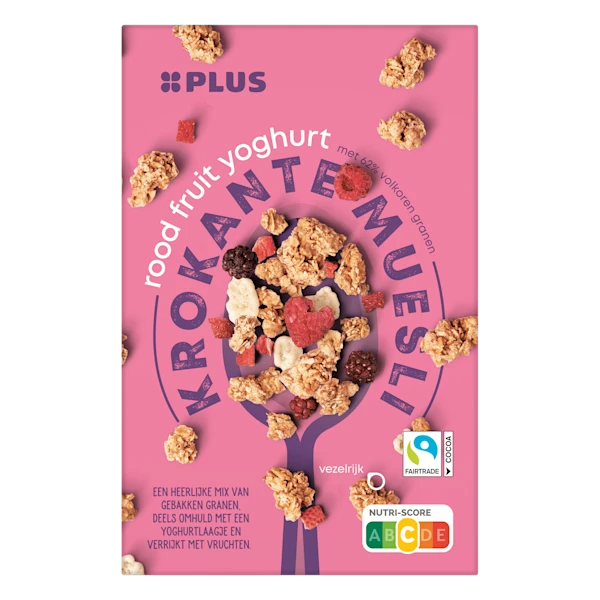 PLUS Krokante muesli rood fruit - yoghurt