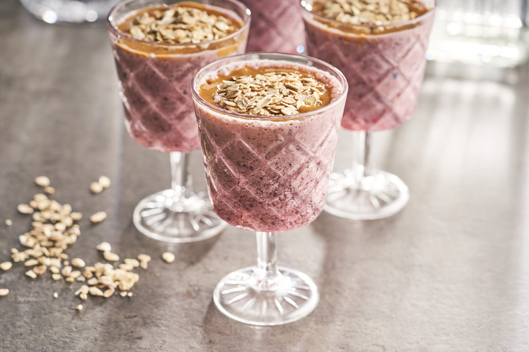 Blauwe-bessensmoothie met sinaasappel