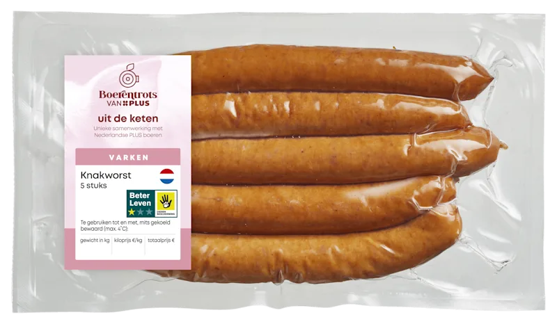 PLUS Boerentrots Knakworst 5x40gr