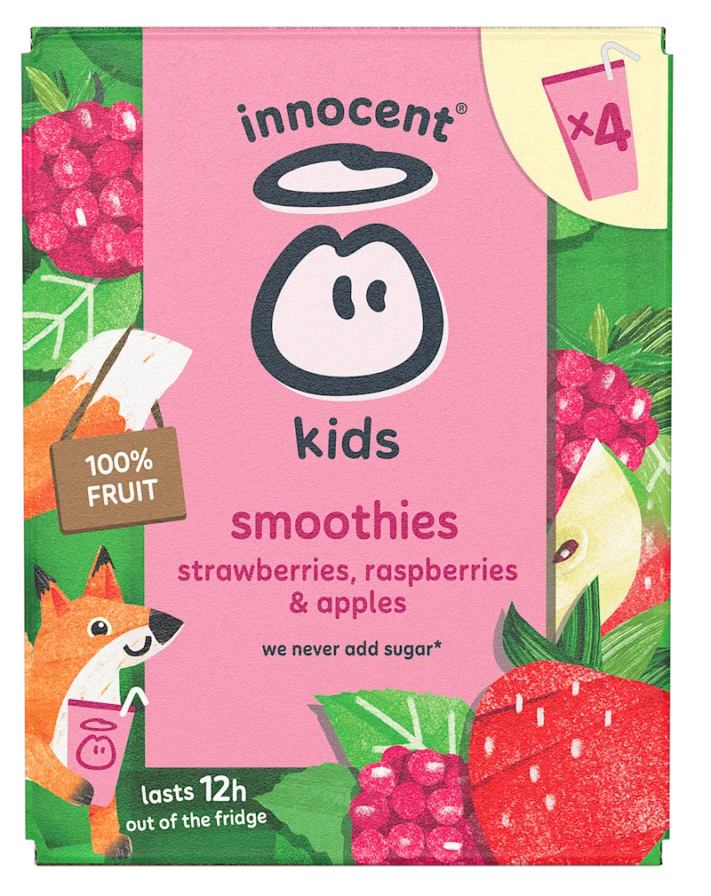 Innocent kids smoothies strawberry raspberry 4-pack