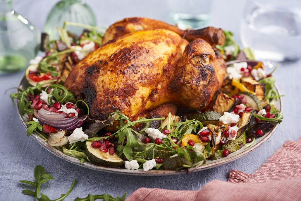 Geroosterde kip met frisse salade