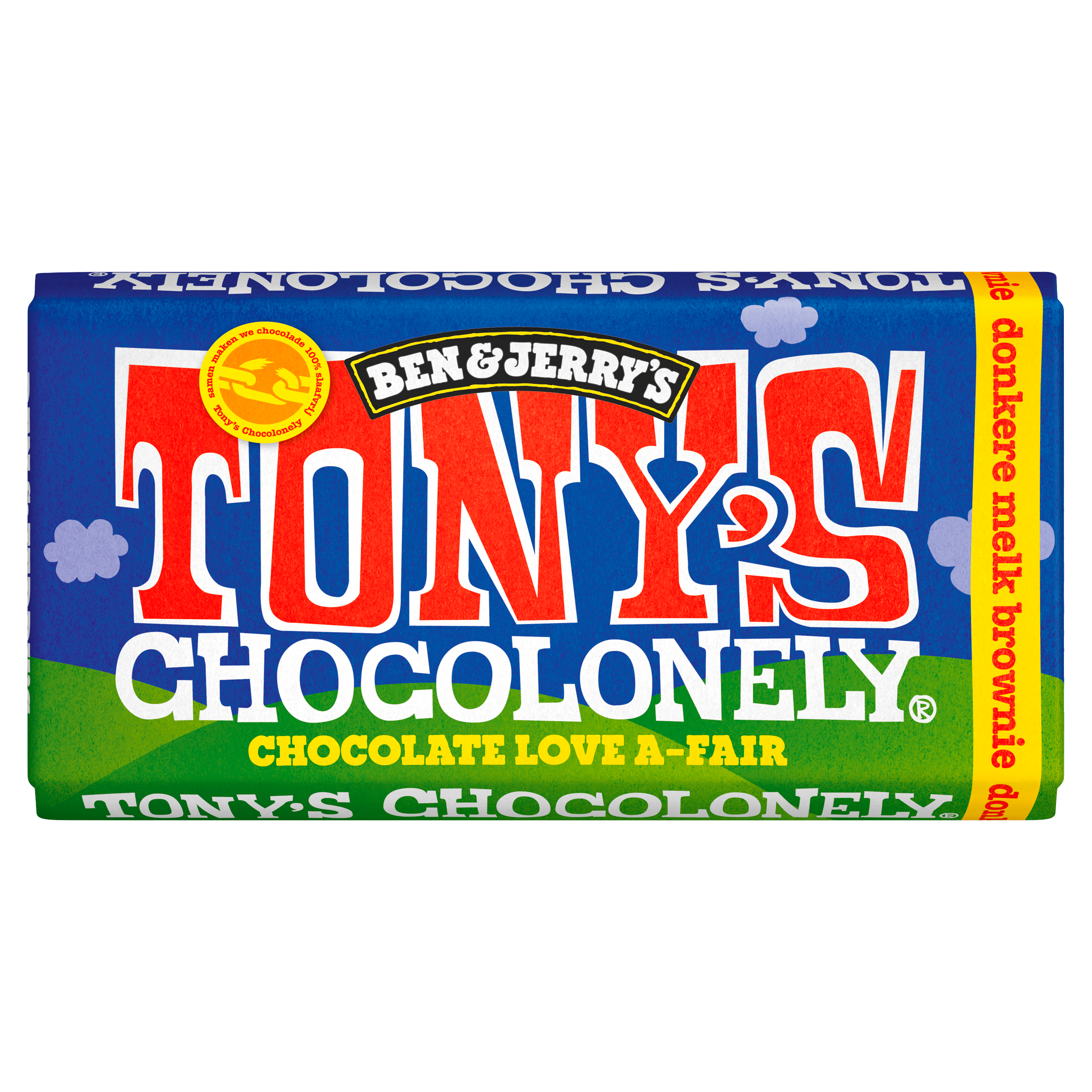 Tony's Chocolonely B&J Donkere melk brownie Per Wikkel 180 g