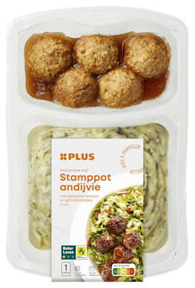 Andijvie stamppot gehaktb jus