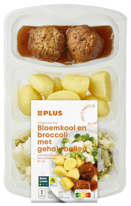 Bloemkool broccoli gehaktbal + partjes