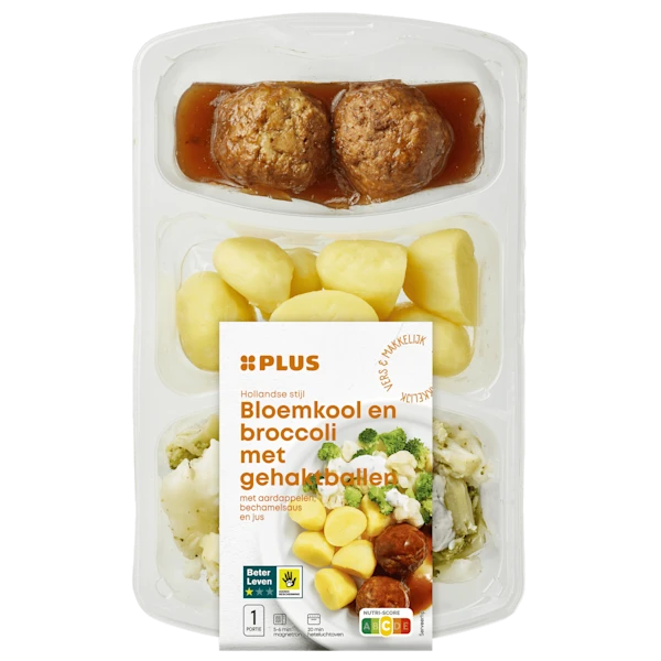 PLUS Bloemkool broccoli gehaktbal + partjes