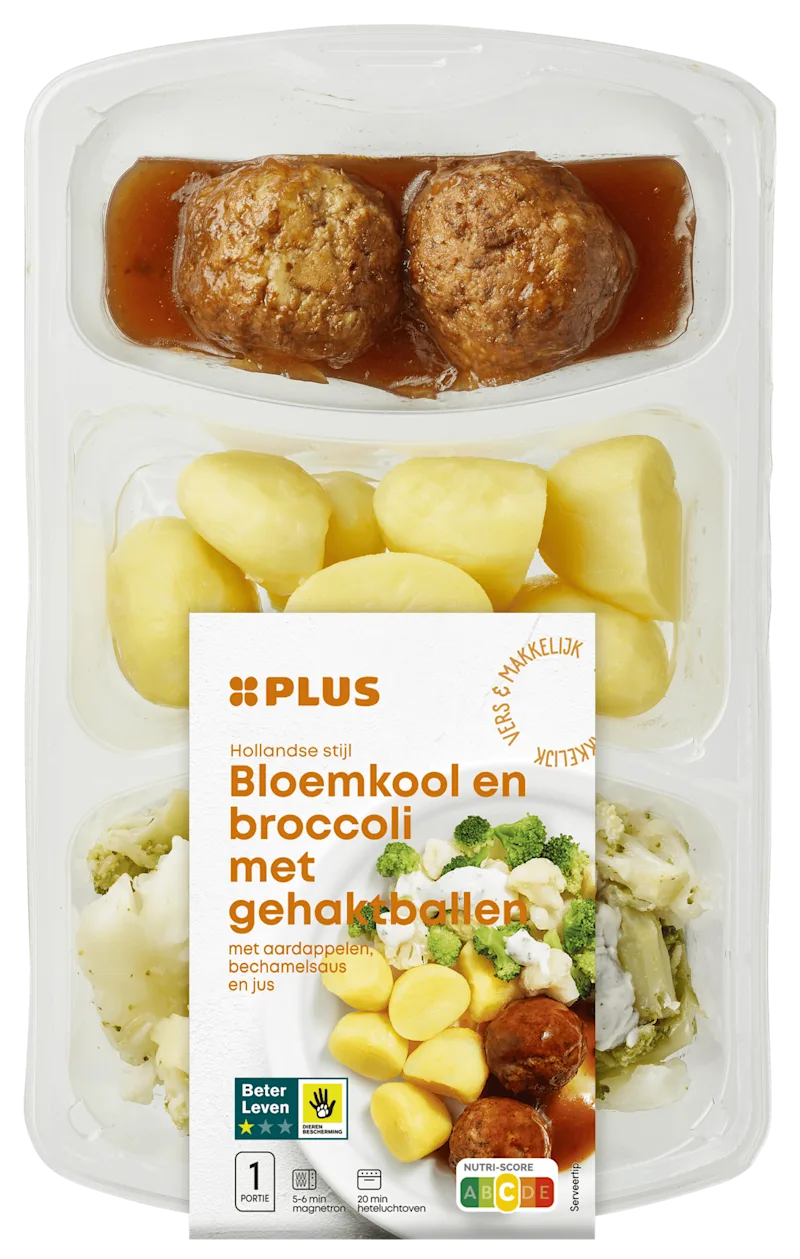 PLUS Bloemkool broccoli gehaktbal + partjes