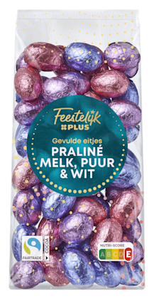 Paaseitjes melk puur wit praliné