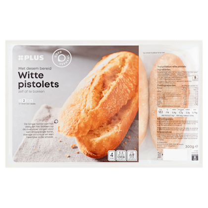Witte pistolets met desem bereid