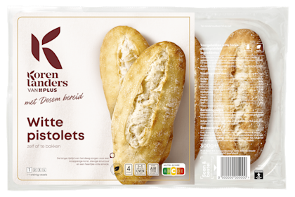 Witte pistolets met desem bereid