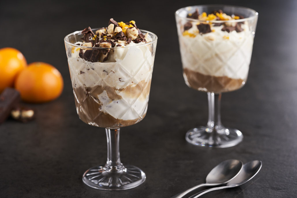 Affogato met chocolade en mandarijn