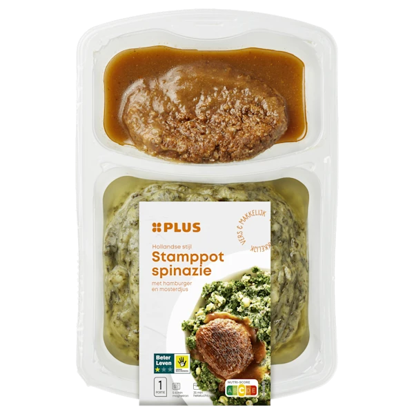 PLUS Spinazie stamppot hamburger