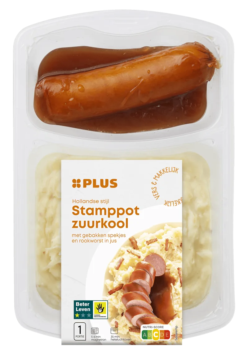 PLUS Stamppot zuurkool rookworst