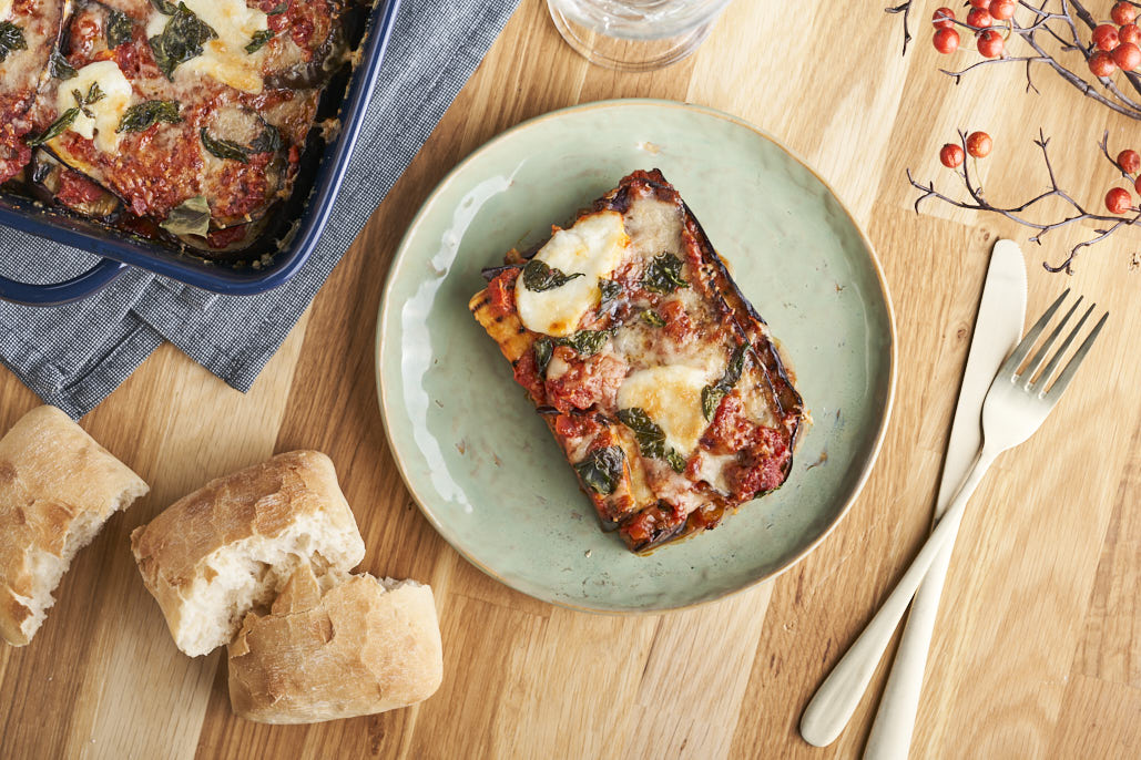 Melanzane alla Parmigiana met ciabatta