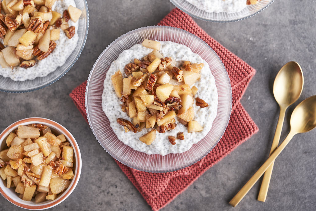 Chiapuddinkjes met appel en peer