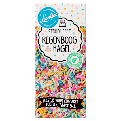 Strooipret regenboog hagel