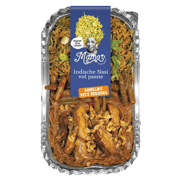 Mama's Maaltijden Indische nasi met kippendijsaté