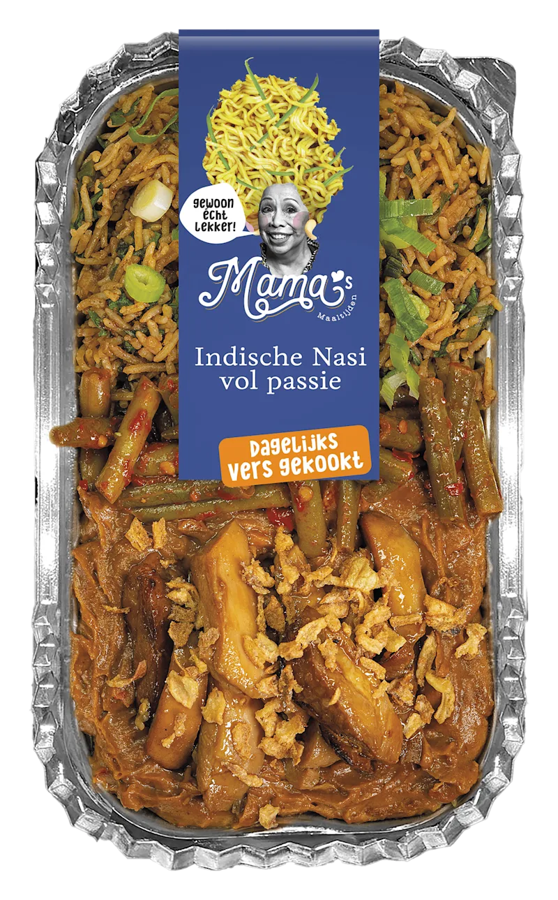 Mama's Maaltijden Indische nasi met kippendijsaté