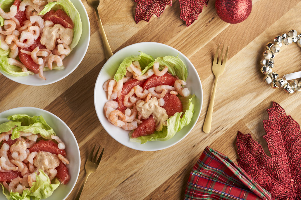 Garnalencocktail met zelfgemaakte whiskey-cocktailsaus