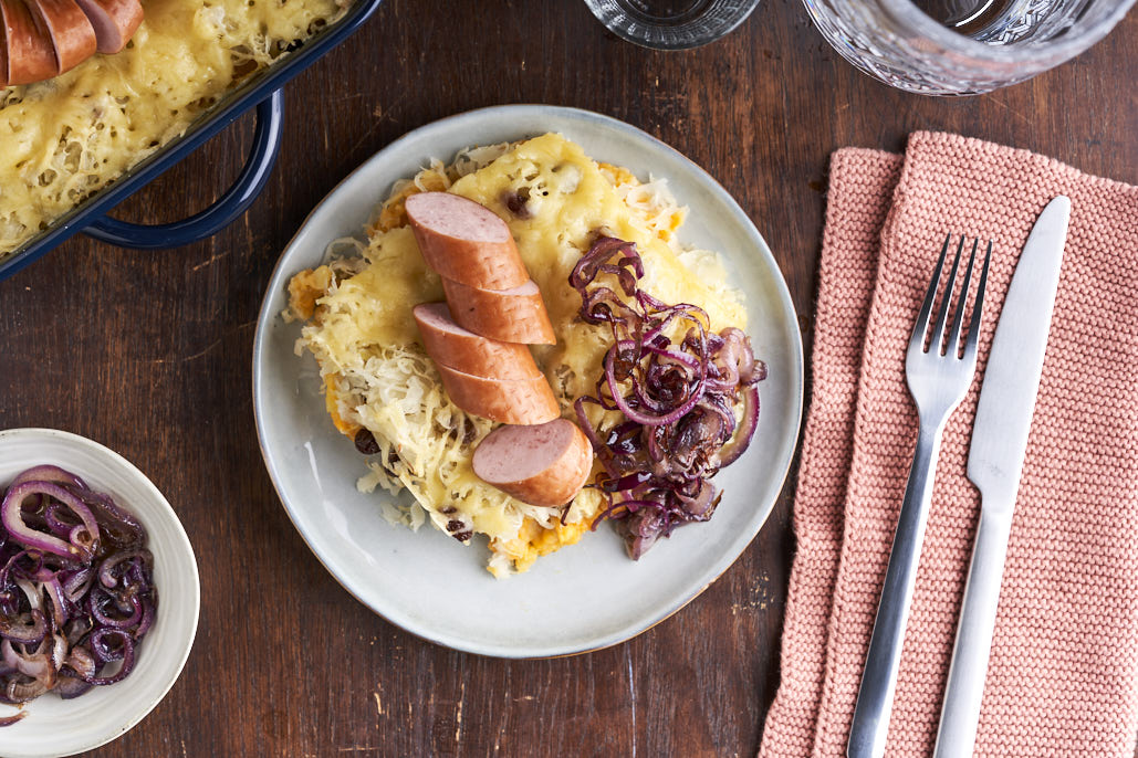 Zuurkoolstamppot met rookworst