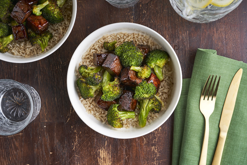 Tofubowls met broccoli en rijst