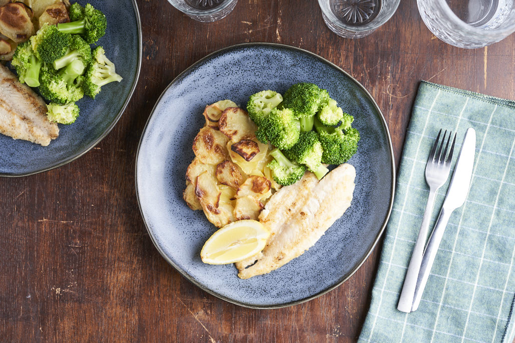 Aardappelgratin met witvis