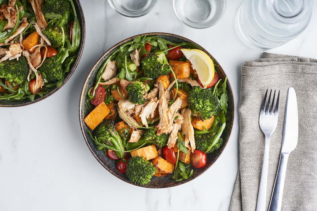 Maaltijdsalade met pulled chicken 