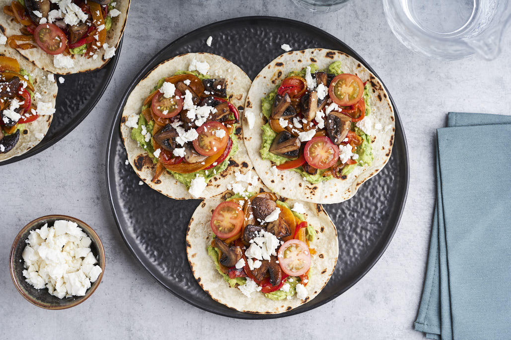 Vegetarische taco’s met kastanjechampignons en avocado