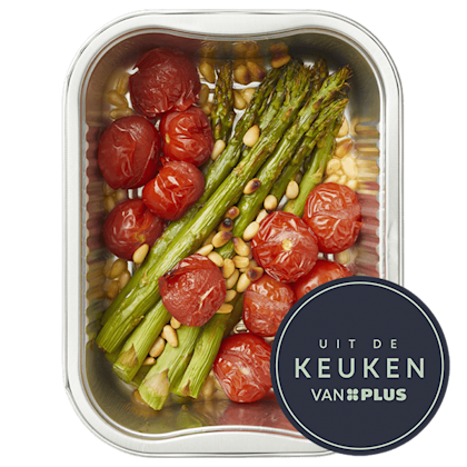 Groene asperges met tomaat - PLUS