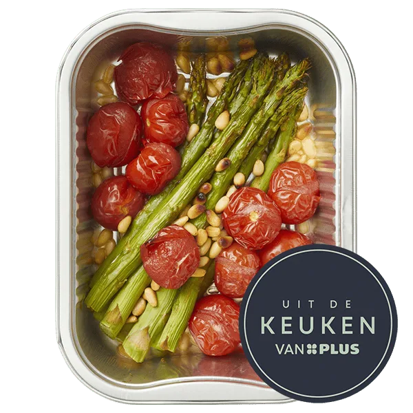 Uit de keuken van PLUS Groene asperges met tomaat