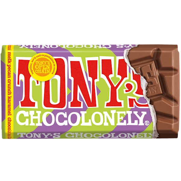 Tony's Chocolonely Reep melk pecan crunch karamel