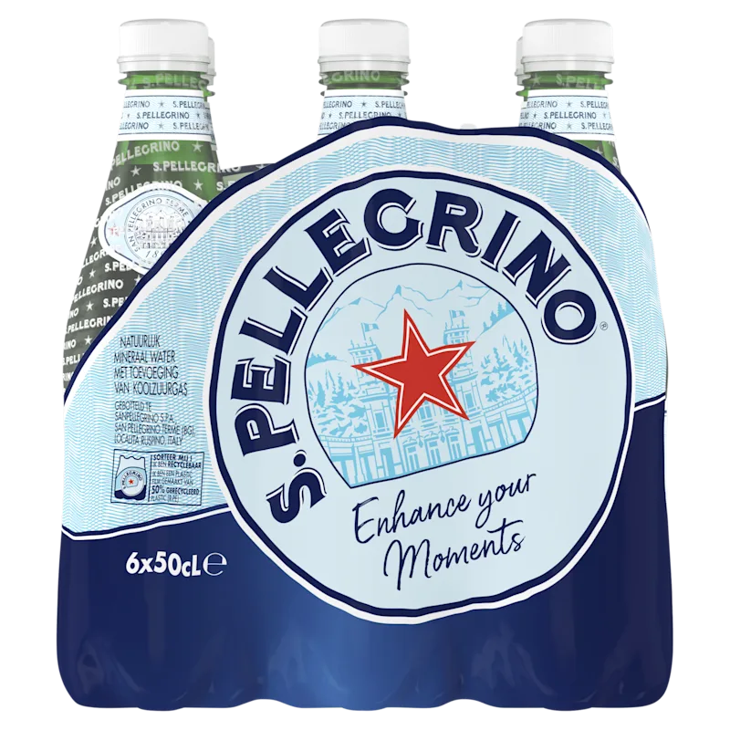 S.Pellegrino bruisend natuurlijk mineraalwater 6 x 50 cl