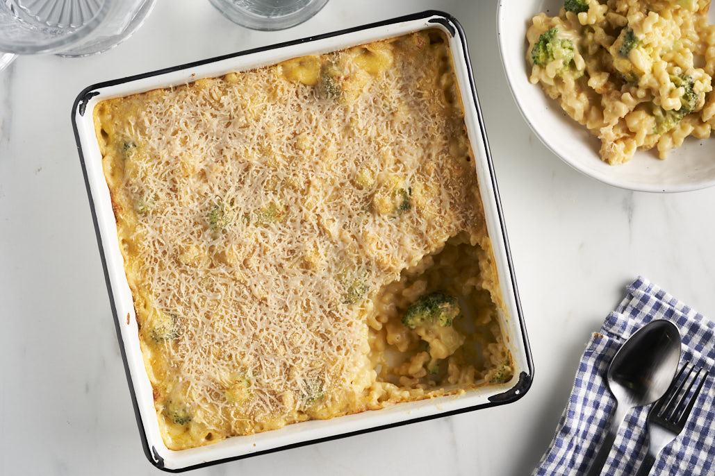 Mac and cheese met broccoli