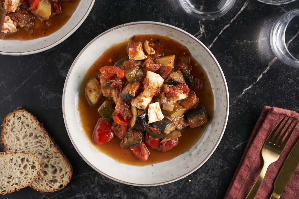 Groentestoof met tomaat en feta