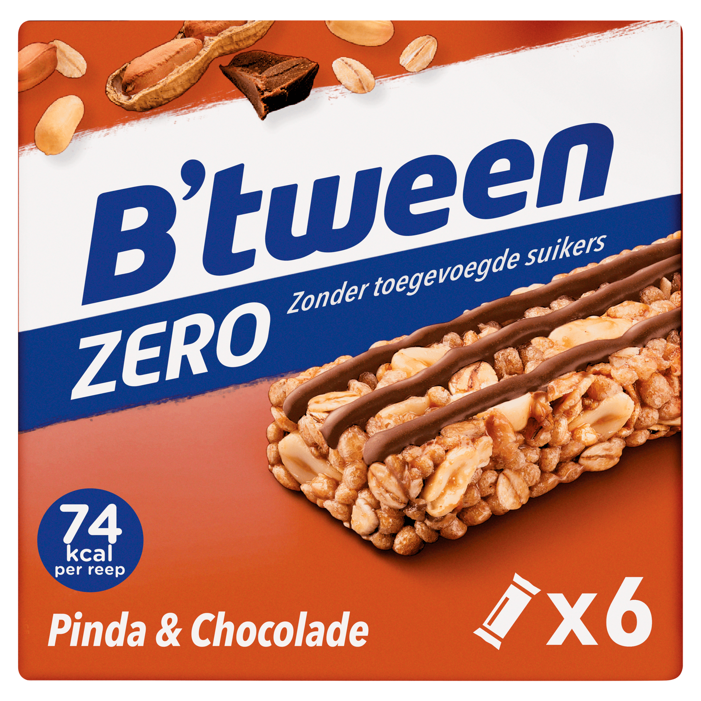 Hero B'tween Mueslireep Zero Pinda Chocolade Per Doos 120 g