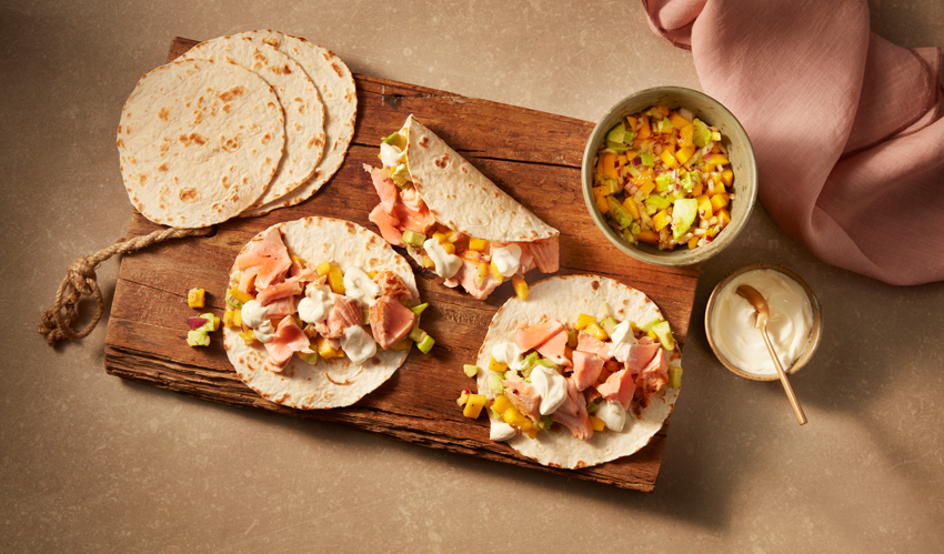 Zalm taco’s met mango salsa