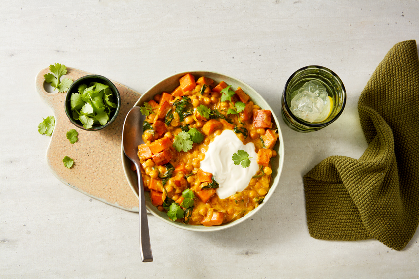 Kikkererwten Curry Met Zoete Aardappel Recepten Plus